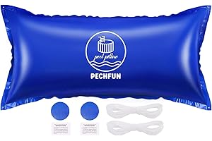 PECHFUN Pool Pillows for Above-Ground Pools - 4 x 8 ft Pool Air Pillow for Winterizing Pool Closing, Swimming Pools Winter Protection Pillows for Cold-Resistant, Inflatable Cover Pillow with 2 Ropes