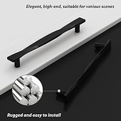 Rergy 10 Pack Matte Black Cabinet Handles Black
