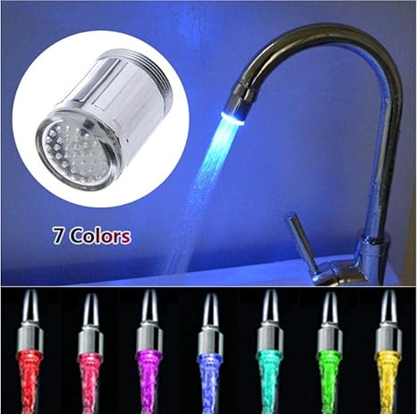 Waterfilter7 Colors Rgb Changing Glow Led Water Faucet Stream