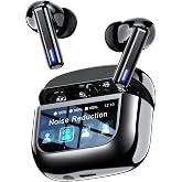 ZIUTY Wireless Earbuds Bluetooth Headphones, ANC/ENC Noise Cancelling, Ear Buds with Multifuntional Touch Screen, 40H Stereo Sound for Sports, IPX7 Clear Calls, 5 EQ for iOS Android (Dark)