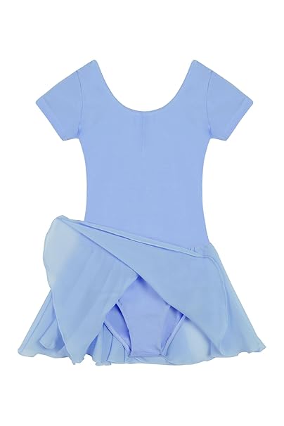 L'Amore Ballettanzug Ballerina Kleid Kinderkostüm, Kinder Mädchen Tutu Ballettkleid Trikot Kleid mit Chiffonröckchen in Rosa 