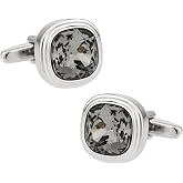 Cuff-Daddy Black Diamond Crystal Cufflinkswith Presentation Gift Box - Perfect for Travel