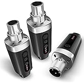 EBJ Wireless Microphone Transmitter Receiver 2.4Ghz, XLR Microphone Wireless System, Rechargeable Wireless Mic Adapter for Audio Mixer, Dynamic Mic, PA Speaker,electric guitar (M-04-2)