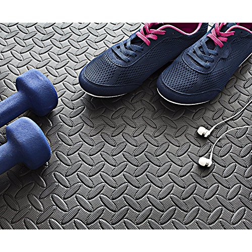 Basics Hardware Interlocking Puzzle Wood Mat (Black, 2,2 m²) Flooring