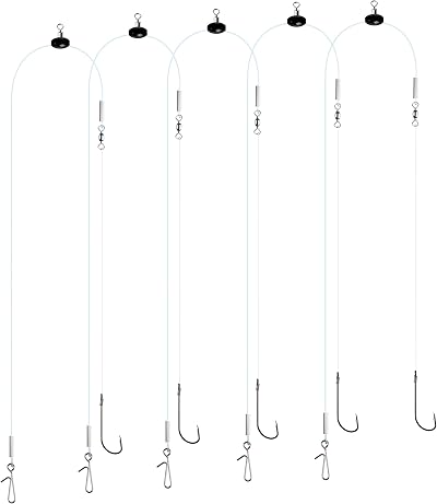 Luroad 5pcs Sea Fishing Pulley Rigs Single & Double Hooks 1/0-3/0