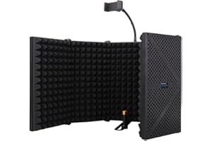 Soundproof Microphone Shield Windshield and 5-Door Folding for Enhanced Auditory Sound Absorption