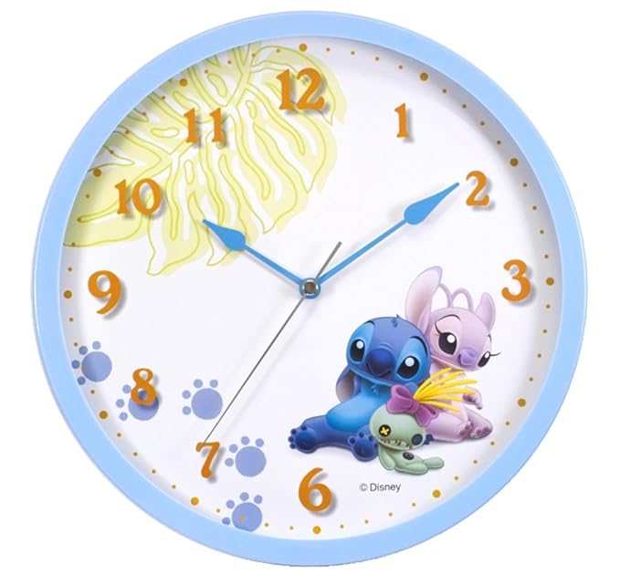 Disney Wall Clock Lilo and Stitch analog display continuous