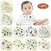 Elesa Miracle Baby and Toddler Bandana Drool Bibs, 10-pack Value Set, Absorbent Cotton with Adjustable Snaps- Boy Set