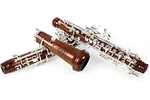 Rochix Oboe Professional Performance Level RHS13 Redwood Body Silver Plated Semi Automatic C Tone with 2 Reeds,1 Cleaning Clo