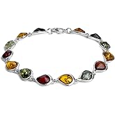 Ian and Valeri Co. Multicolor Yellow Green Cherry Amber Sterling Silver Teardrops