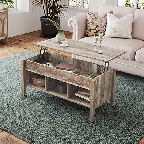 YITAHOME Lift Top Coffee Table with Hidden Storage Compartment & 3 Open