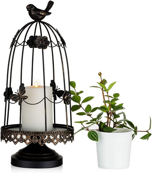 Sziqiqi Decorative Bird Cage Candleholder for Antique Decor