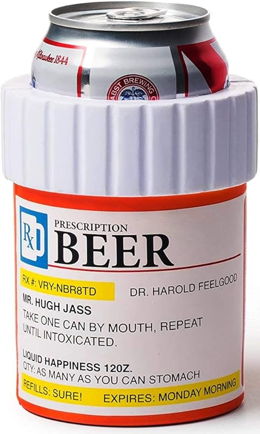 prescription bottle beer koozie