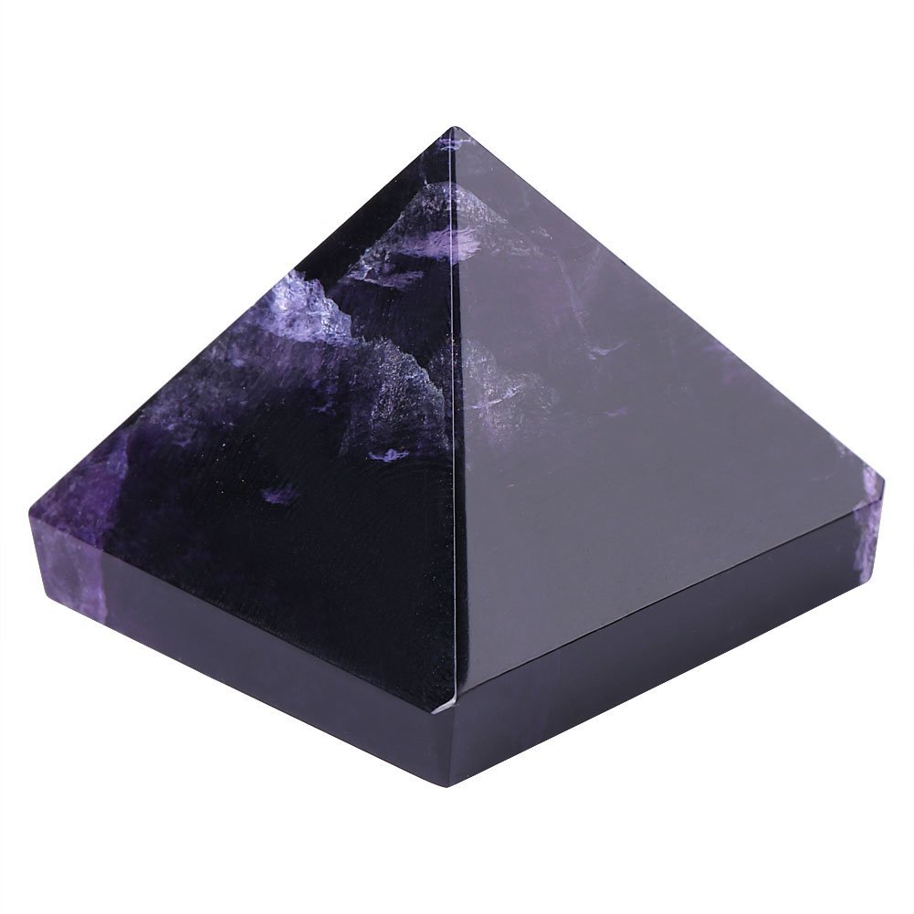Estink Amethyst Crystal Pyramid, Natural Purple Gemstone Healing Stone for Positive Energy, Home Decor, 25mm