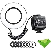 Godox RING72 Macro LED Ring Light with 8 Lens Adapter Rings, 5600K 10 Brightness Level for Camera, Video Production, Animal and Plant Photography for Canon Nikon Pentax Olympus DSLR Cameras