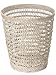 Kouboo La Jolla Rattan Mesh Waste Basket – Round Trash Can for Bathroom, Bedroom, Office – Boho Wicker, Bathroom Storage, Small Garbage Bin for Home Decor & Storage Basket, White Wash
