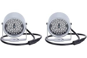 Fuuroottly 2X IR Illuminators, Night Vision Infrared Light 48 LED Night Vision Waterproof Lamp IR Infrared Light for Indoor