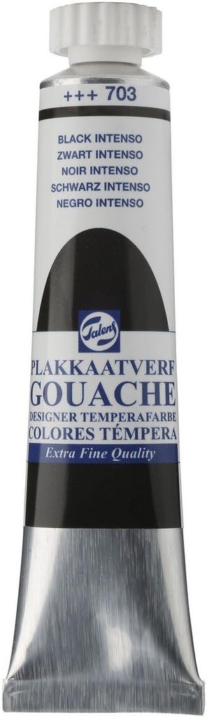 Royal Talens C080-47032 Talens Gouache - Opaque Watercolor - 20ml Black Intenso