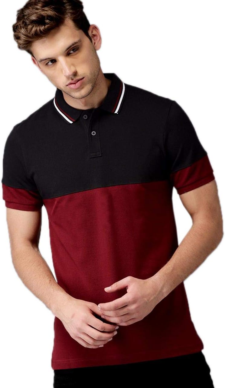 FashCloud Plain Blue Anthra Maroon Half Sleeve Polo T Shirt for Men
