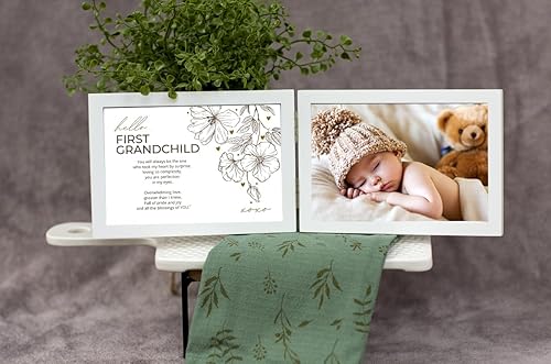 First Grandchild Gift for New Grandparents Poetry Frame (White