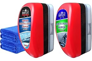 BUFFZIT Car Water Repellent & Anti-Fog for Windshield – Quick Interior & Exterior Glass Treatment Bundle, Rain Repellent & Antifogging Fluid for Windows, Mirrors, Paint – Pack of 2