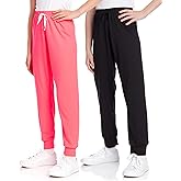 Sweet Hearts Girls Sweatpants - 2 Pack Soft Fleece Athletic Performance Jogger Girls Pants: Made in USA (Sizes 5-18)