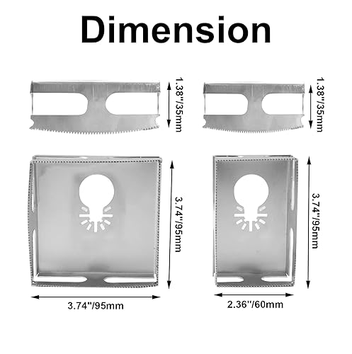 2-Piece Stainless Steel Square Slot Cutter Set - Oscillating Tool Blades For Electrical Box Cutouts