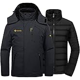 GEMYSE Men's Waterproof 3-in-1 Ski Snow Jacket Puffer Liner Insulated Winter Coat
