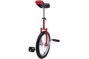 Josbuynls 16"/24" Wheel Unicycle, Wheel Unicycle with Steel Rim Skid-Proof Tire Adjustable Seat Sports Exercise Bicycle for Daily Fitness