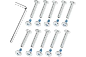 SAUYRASY Inline Skate Replacement Screws, Shaft OD 6mm Skating Wheel Axle Replacement Bolt Fittings Bearings for Inline Skate Wheels,Pack of 10