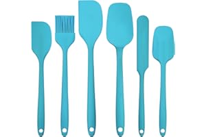GeeRic Silicone Spatula Set, 6 PCS Non-Stick Kitchen Utensil Set, Heat Resistant Up to 600°F Kitchen Cooking and Serving Uten