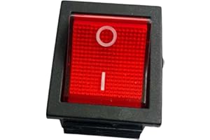 KCD4 4-Pin Red Illuminated Rocker Switch | High-Current AC 250V/16A & 125V/20A | Universal Electromechanical Button Controlle