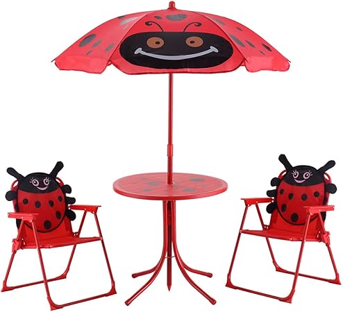 Amazon Com Allblessings Kid Patio Table With 2 Folding Chairs Set