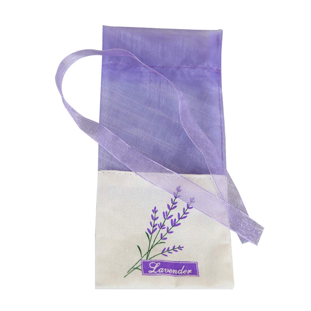 Vosarea 30pcs Empty Sachets Bag Flower Printing Fragrance Lavender Sachet Bag Purse Light Purple