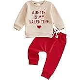 MOBJVIY Baby Boy Clothes LongSleeve Valentine's Letter Print Sweatshirt with Pants Fall Winter Outfits
