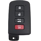 4 Button Replacement Key Fob Shell Case fit for Toyota Avalon Camry Corolla RAV4 Highlander Sequoia 2011 2012 2013 2014 2015 2016 2017 2018 2019 Keyless Entry Remote Control Key Fob Cover