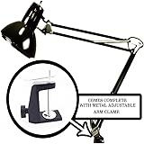 Black Swing Arm Lamp ***With Metal Clamp*** Light Drafting Design Architect Artist Table Desk Home Office Studio