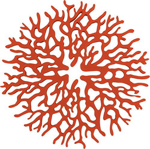 Rachael Ray Silicone Heat Resistant Multi-Use Coral Design Trivet, Orange