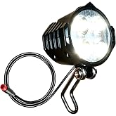NULKOMMA Headlight for Adult Ebike 2-Pin Waterproof Connector, 36V 48V Bright Bike Front Light for EBikes and E-Scooter,Night Riding Bike Lamp Compatible 24V-60V