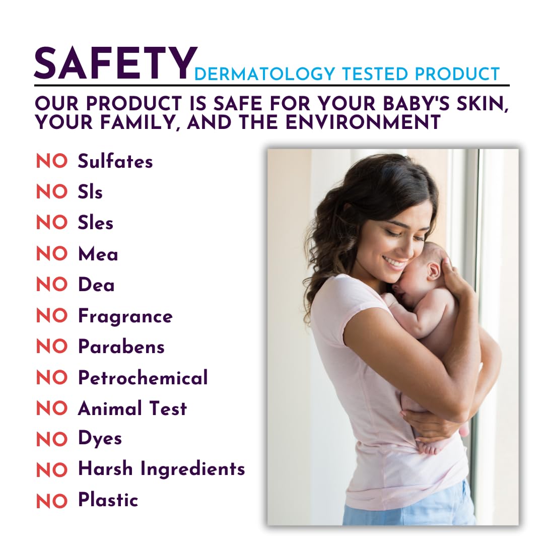 Baby Wash and Shampoo | Organic Baby Soap Bar | HYPOALLERGENIC Bath Soap Sensitive Skin | Relaxing Lavender Oil & Oatmeal | Fragrance-Free | Plastic Free | No SLS | Vegan | 2 Bars