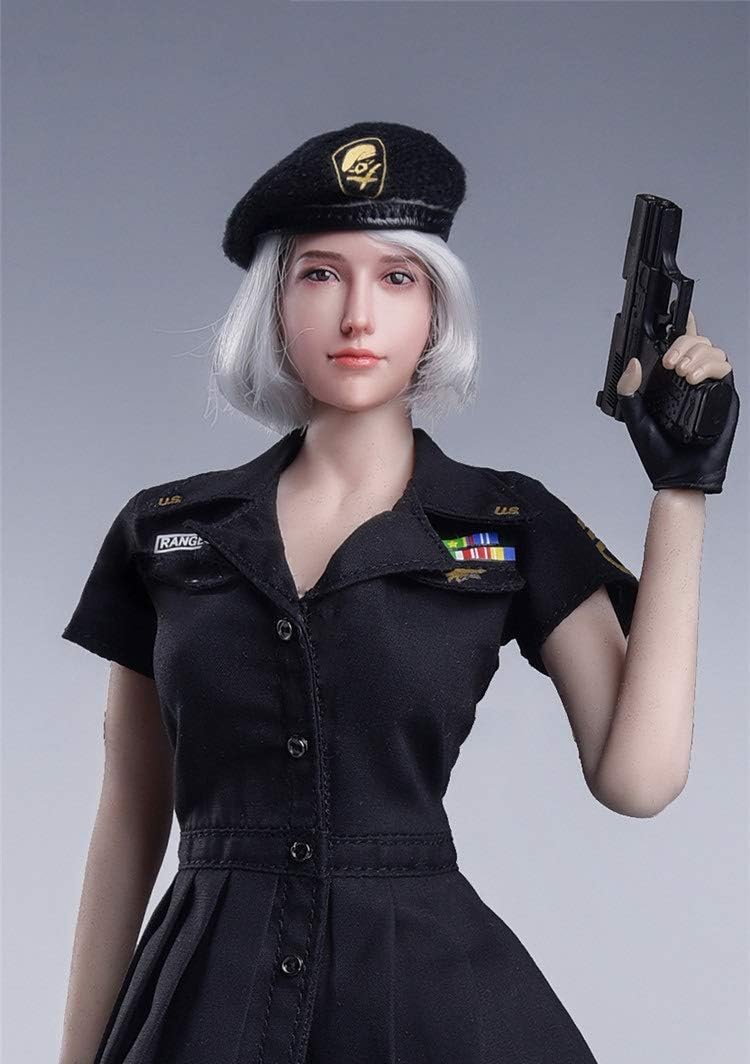 FacaiFacai 12" Action Figure Accessories Black Dress Female Soldier 1:6 Female Military Uniform Clothes Sets 1/6 US Military Style Seamless Pantyhose Series Suit Clothing Set