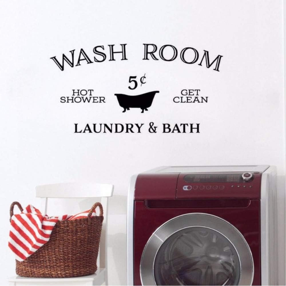 Cmhai Lavado Etiqueta De La Pared Lavandería Y Baño Signo Tatuajes De