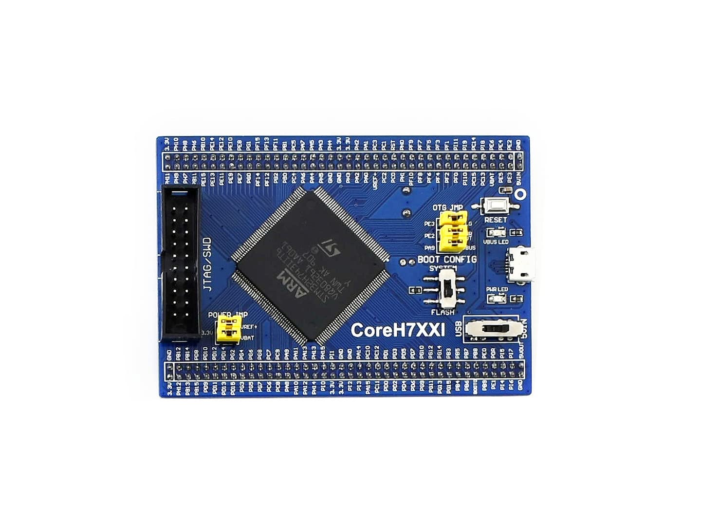 Waveshare CoreH743I STM32 STM32H743IIT6 MCU Core Board Full IO Expander JTAG/SWD Debug Interface Onboard 64M Bit SDRAM Minimal Ready-to-run System