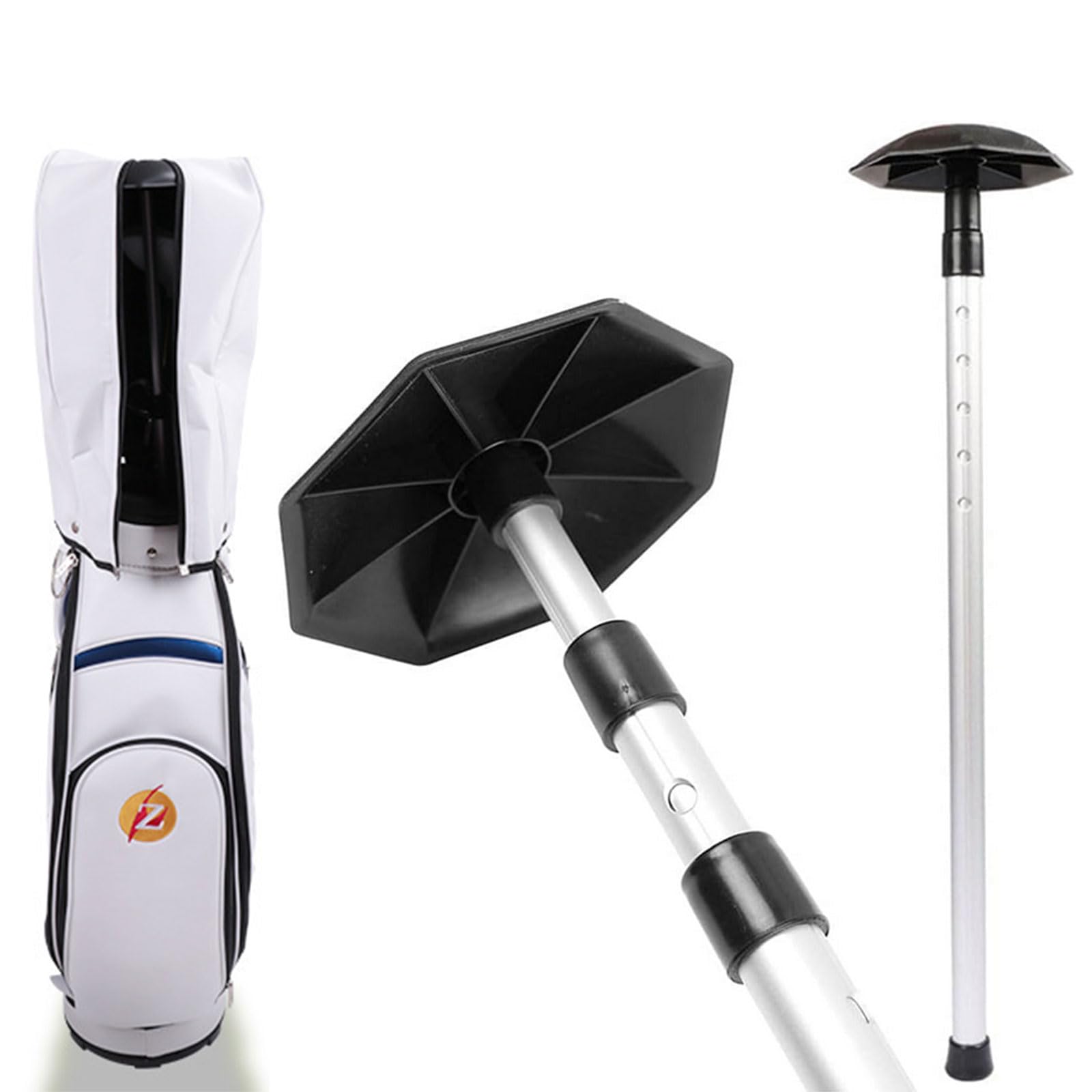 BDHI 1pc Golf Travel Bag Support Rod, Aluminum, Adjustable 4 Section Telescoping, Black, For Adult Golfers Who Travel, Golf Travel Bag Support Rod, Golf