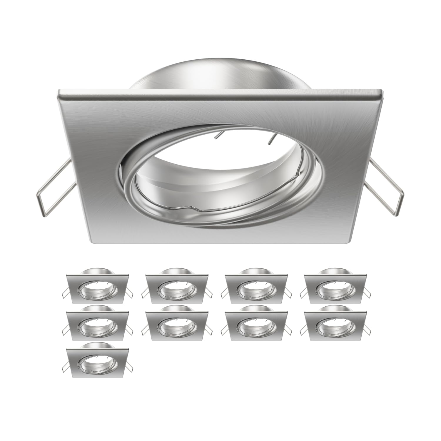 ledscom.de 10 pcs. Ceiling mounting Frame RIR, Angular, swivelling, Stainless Steel matt