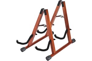 DOMMI Multiple Guitar Stand - Double A-Frame Floor Stand with Soft Foam Arms, Adjustable for Acoustic, Bass & Electric Guitars, Easy to Assemble