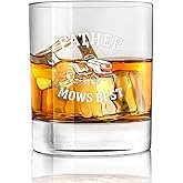 URLLUAE Father Whiskey Glasses 10 oz, Father Gifts for Birthday Christmas from Daughter Son, Dad Gifts Old Fashioned Rocks Glasses Cup for Men Drinking Cocktail Scotch Bourbon Liquor