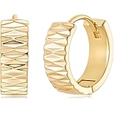 MYEARS Women Gold Earrings Huggie Hoop Cubic Zirconia 14K Gold Plated Small Simple Hypoallergenic Everyday Jewelry