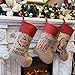 BSTAOFY Christmas Stockings Set of 3 Soft Burlap Linen Patterned Santa Claus Blessings Socks for Assorted Xmas Tree Hanging Decor Party Ornaments Gifts Kids Family