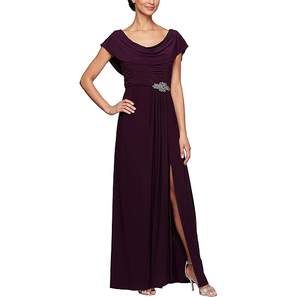 Amazon.com: Alex Evenings womens Long Cowl Back (Petite and Regular)  Special Occasion Dress, Navy, 4 US : Clothing, Shoes & Jewelry